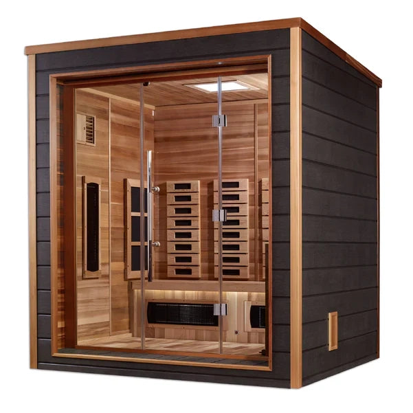 Golden Designs Visby 3 Person Outdoor-Indoor PureTech™ Hybrid Full Spectrum Sauna (GDI-8223-01)