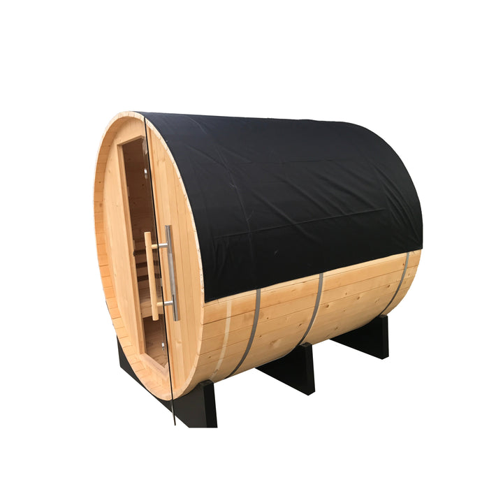 Golden Designs Zurich 4 Person Barrel with Bronze Privacy View Traditional Sauna (GDI-B024-01)