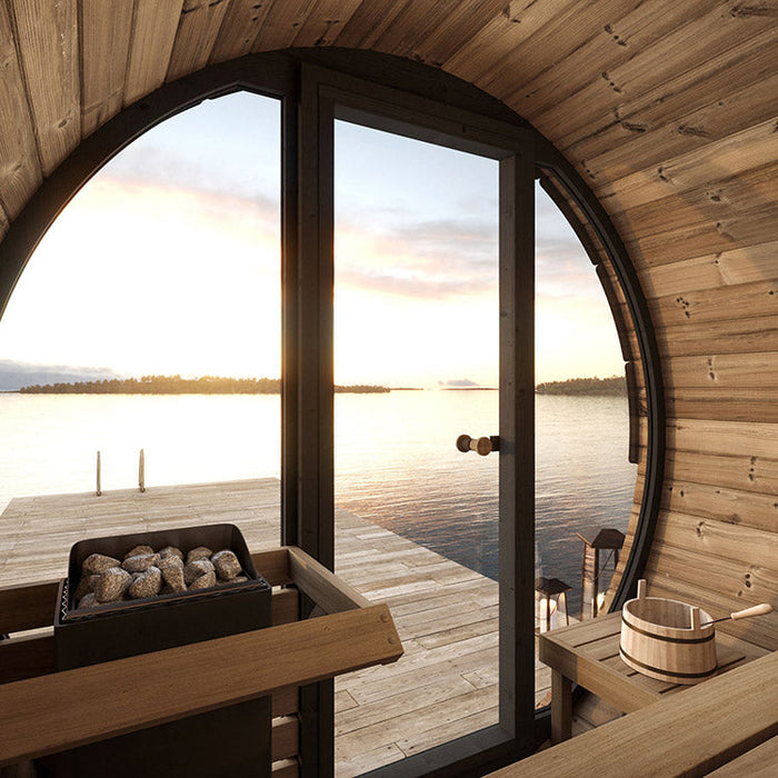 SaunaLife 2-4 Person EE6G ERGO Elegance Series Barrel Sauna