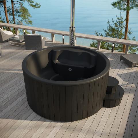 SaunaLife 6 Person Wood-Fired Hot Tub S4N/S4B