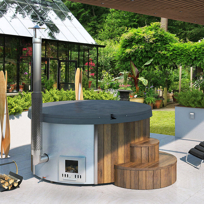 SaunaLife 6 Person Wood-Fired Hot Tub S4N/S4B